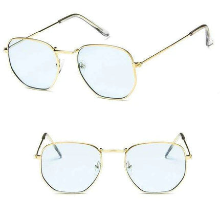 Chic Hexagonal Sunglasses with UV Protection and Timeless Style - Très Elite