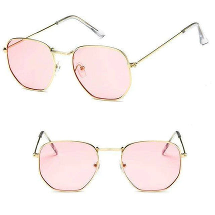 Chic Hexagonal Sunglasses with UV Protection and Timeless Style - Très Elite