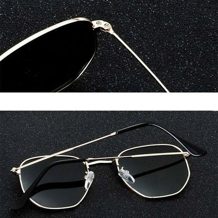 Chic Hexagonal Sunglasses with UV Protection and Timeless Style - Très Elite