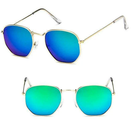 Chic Hexagonal Sunglasses with UV Protection and Timeless Style - Très Elite