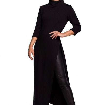 Chic High-Neck Slit Tunic - Stylish Women's Top for Every Occasion