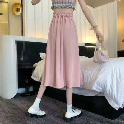 Chic High-Waist A-Line Skirt with Button Details for Effortless Spring-Summer Elegance - Très Elite