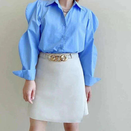 Chic High-Waist Real Leather Mini Skirt with Contemporary Flair - Très Elite