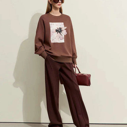Chic High-Waisted Arc Split Casual Trousers for Women - Très Elite