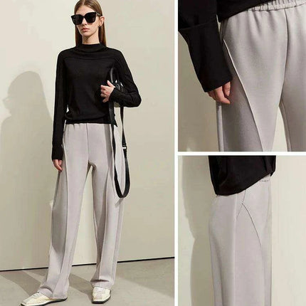 Chic High-Waisted Arc Split Casual Trousers for Women - Très Elite