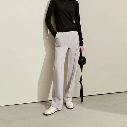 Chic High-Waisted Arc Split Casual Trousers for Women