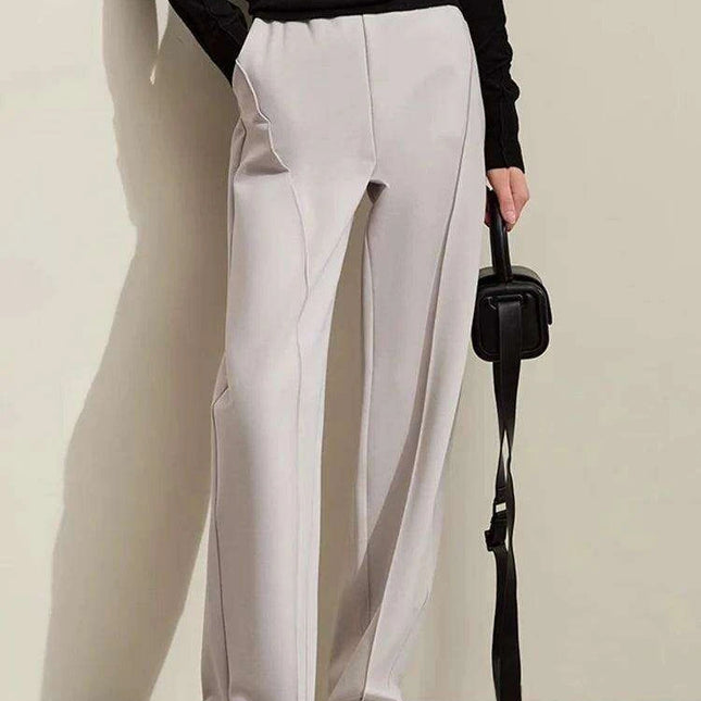 Chic High-Waisted Arc Split Casual Trousers for Women