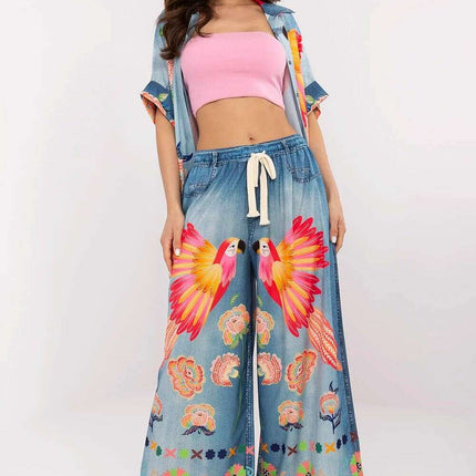 Chic High Waisted Palazzo Pants With Adjustable Tie Accent