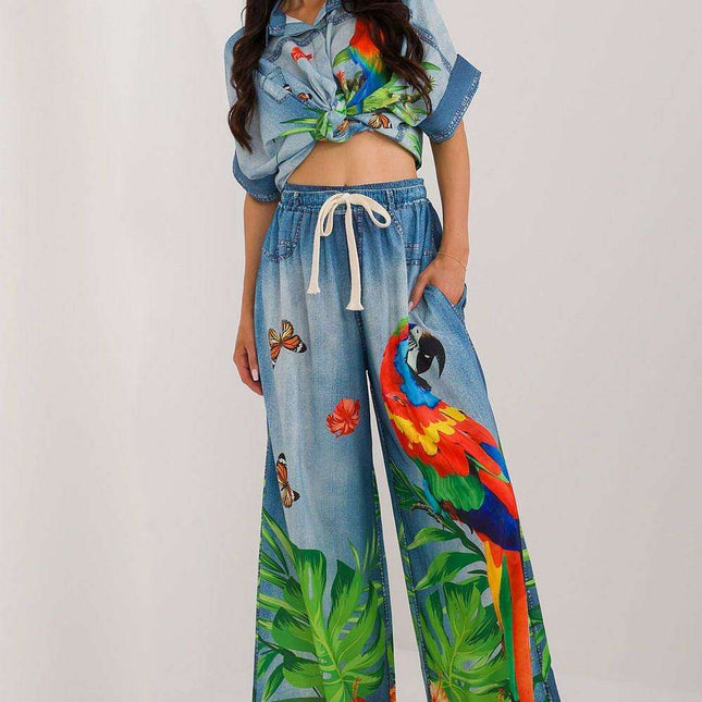 Chic High Waisted Palazzo Pants With Adjustable Tie Accent