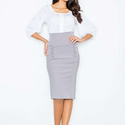Chic High-Waisted Pleated Pencil Skirt - A Versatile Fashion Must-Have - Très Elite
