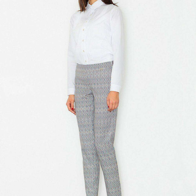 Chic High-Waisted Printed Trousers