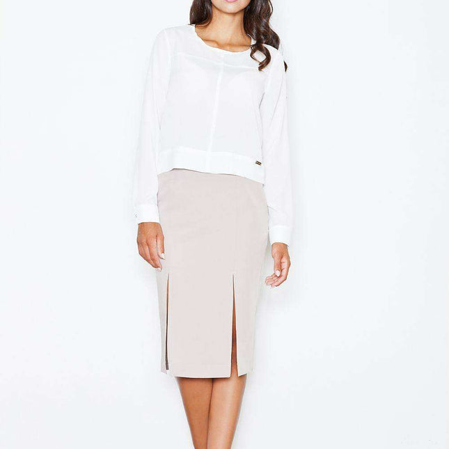 Chic High-Waisted Skirt with Eye-Catching Front Slits