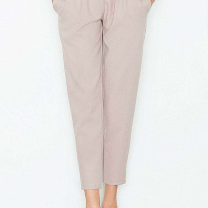 Chic High-Waisted Trousers with Decorative Waist Accents and Stylish Belt - Très Elite