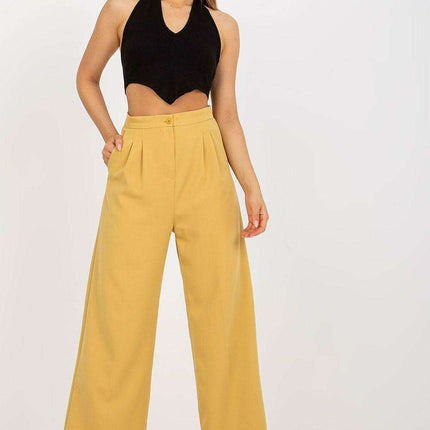 Chic High-Waisted Trousers with Stylish Side Pockets