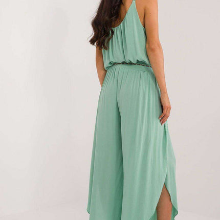 Chic High-Waisted Viscose Trousers with Trendy Waist Tie - Très Elite