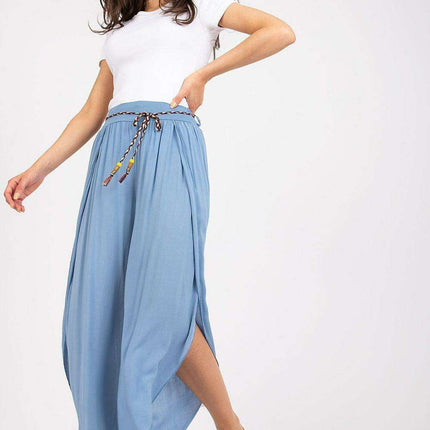 Chic High-Waisted Viscose Trousers with Trendy Waist Tie - Très Elite