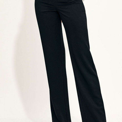 Chic High Waisted Wide Leg Trousers With Button Details