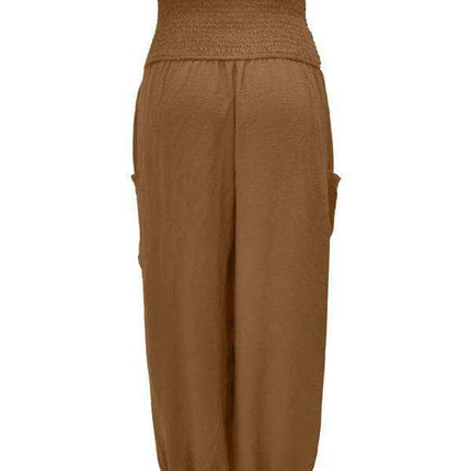 Chic High-Waisted Wide-Leg Trousers with Elastic Waistband for Women - Très Elite
