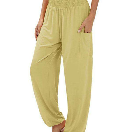 Chic High-Waisted Wide-Leg Trousers with Elastic Waistband for Women - Très Elite