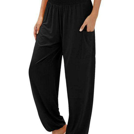 Chic High-Waisted Wide-Leg Trousers with Elastic Waistband for Women - Très Elite