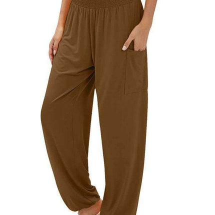 Chic High-Waisted Wide-Leg Trousers with Elastic Waistband for Women - Très Elite