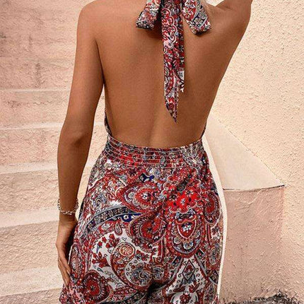 Chic Hollow Print Summer Jumpsuit for Stylish Women - Perfect for Any Occasion - Très Elite