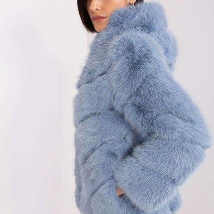 Chic Hooded Faux Fur Jacket - Très Elite