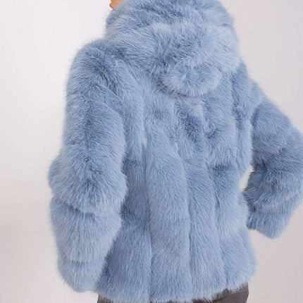 Chic Hooded Faux Fur Jacket - Très Elite