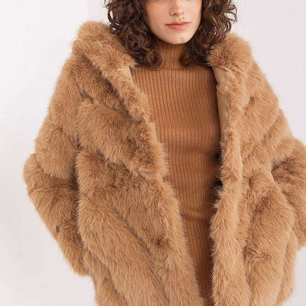 Chic Hooded Faux Fur Jacket - Très Elite