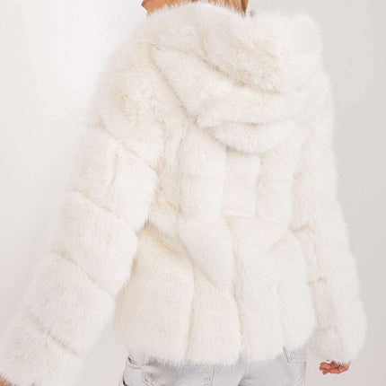 Chic Hooded Faux Fur Jacket - Très Elite