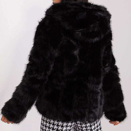 Chic Hooded Faux Fur Jacket - Très Elite