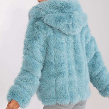 Chic Hooded Faux Fur Jacket - Très Elite
