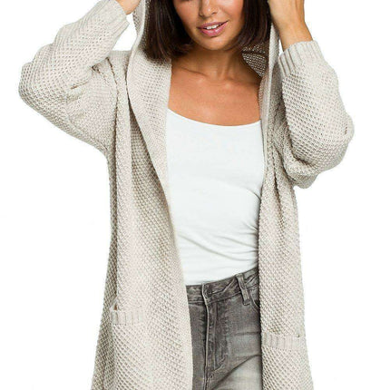 Chic Hooded Knit Cardigan with Convenient Pockets - Très Elite