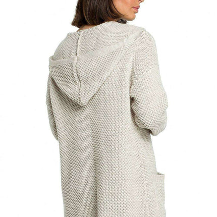 Chic Hooded Knit Cardigan with Convenient Pockets - Très Elite