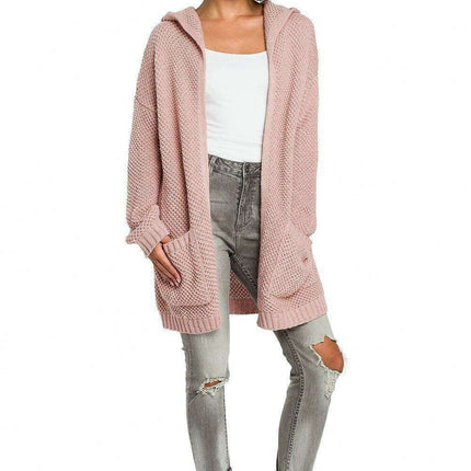 Chic Hooded Knit Cardigan with Convenient Pockets - Très Elite