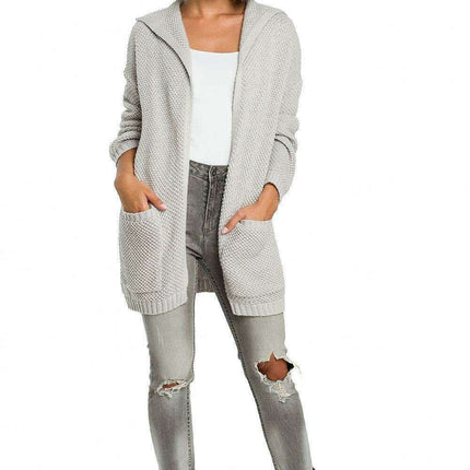 Chic Hooded Knit Cardigan with Convenient Pockets - Très Elite