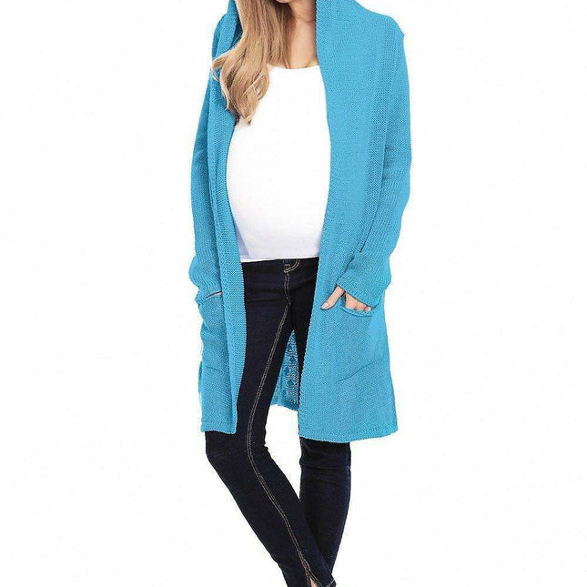 Chic Hooded Knit Cardigan with Functional Pockets - Your Fashion Staple