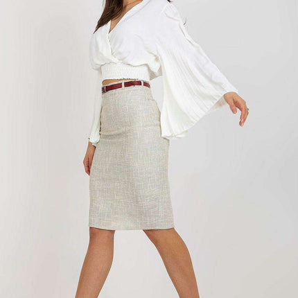 Chic Italian Blouse Envelope Neckline Elastic Waistband - Très Elite