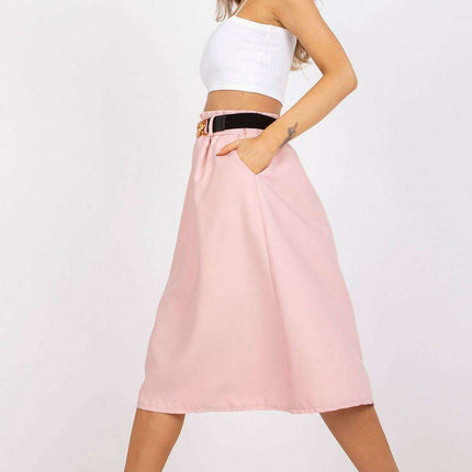 Chic Italian Inspired Skirt With Elastic Waist And Pockets - Très Elite