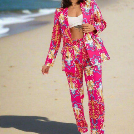 Chic Italy Moda Womens Suit Jacket And Trousers Set