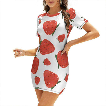 Chic Ivory Short Sleeve Wrap Dress for Women - Ideal for Any Event