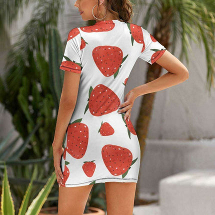 Chic Ivory Short Sleeve Wrap Dress for Women - Ideal for Any Event