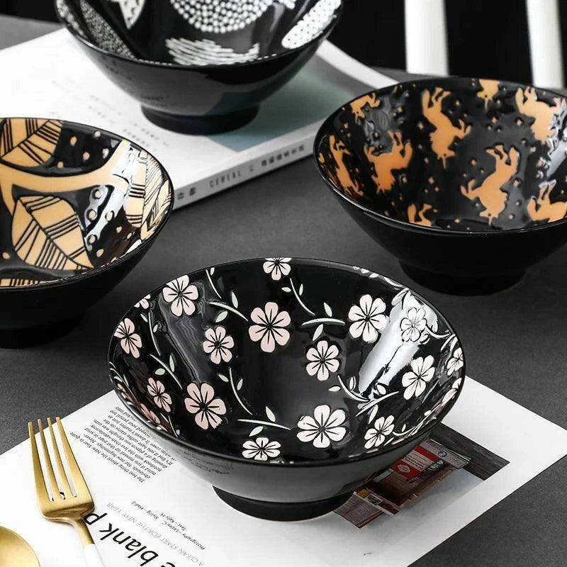 Chic Japanese Ceramic Ramen and Soup Bowl Collection - Essential for Elegant Dining Experiences - Très Elite