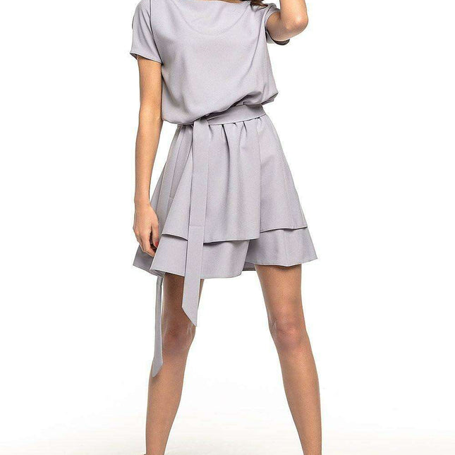 Chic Kimono-Inspired Double Skirt Day Dress