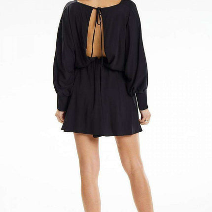Chic Kimono-Inspired Mini Dress with Comfortable Elastic Waistband - Très Elite