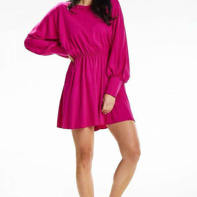 Chic Kimono-Inspired Mini Dress with Comfortable Elastic Waistband