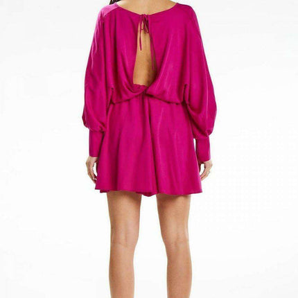 Chic Kimono-Inspired Mini Dress with Comfortable Elastic Waistband - Très Elite