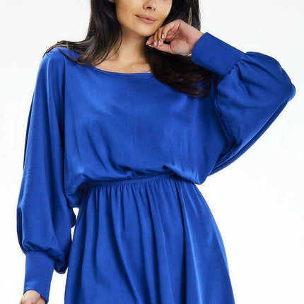 Chic Kimono-Inspired Mini Dress with Comfortable Elastic Waistband