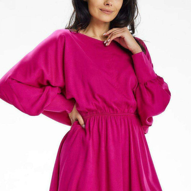 Chic Kimono-Inspired Mini Dress with Comfortable Elastic Waistband