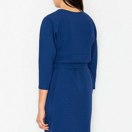 Chic Kimono Sleeve Midi Dress: Effortlessly Elegant Daytime Fashion with Waist Belt - Très Elite